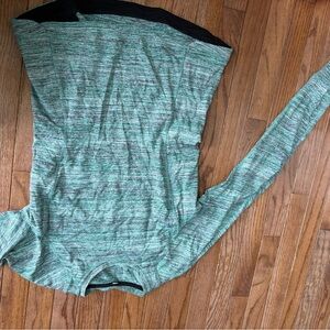 Green and Black Long Sleeve Top